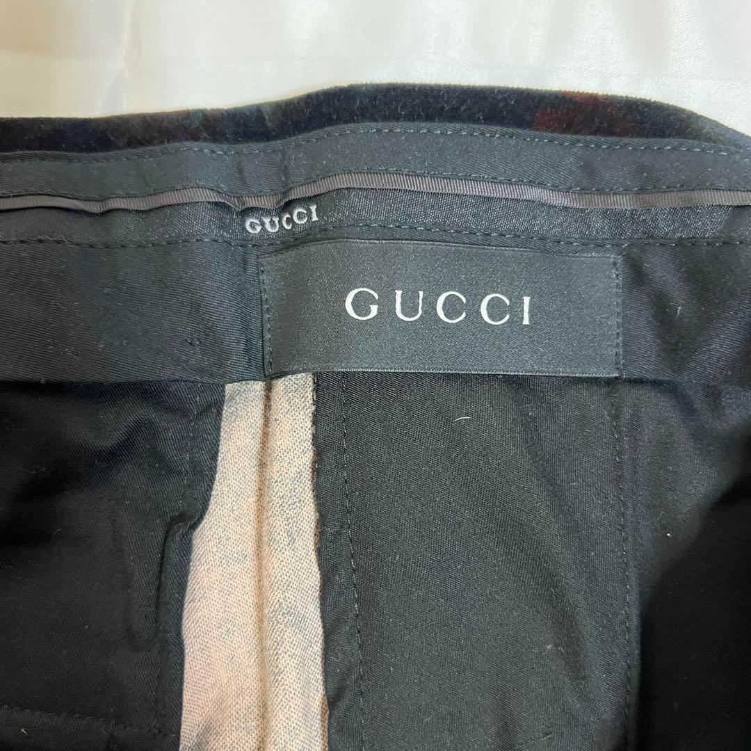 GUCCI フラワープリント ベルベットパンツ サイズ42/11号