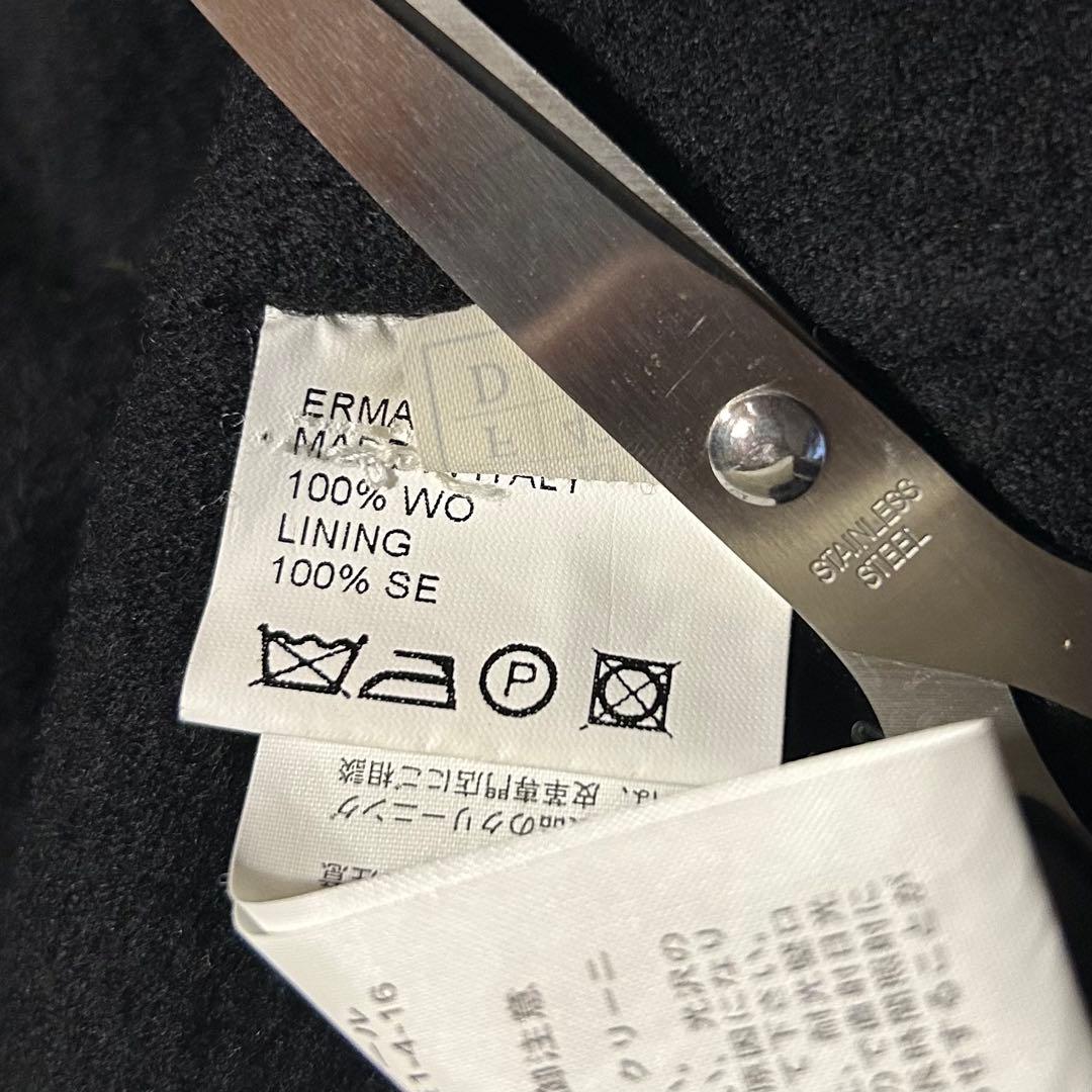 エルマンノシェルビーノ フリンジロングコート LL ブラック