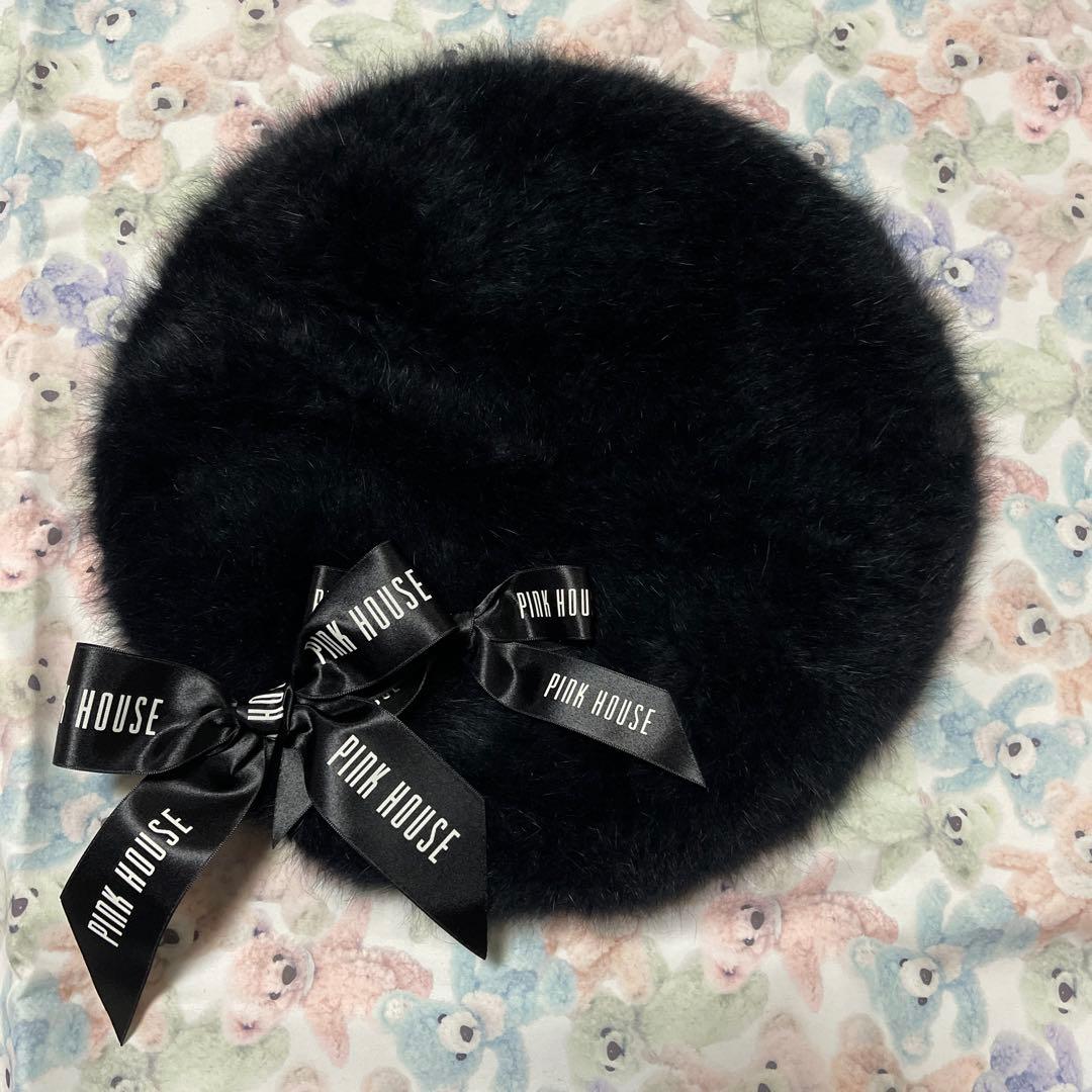 ピンクハウス ベレー帽 黒