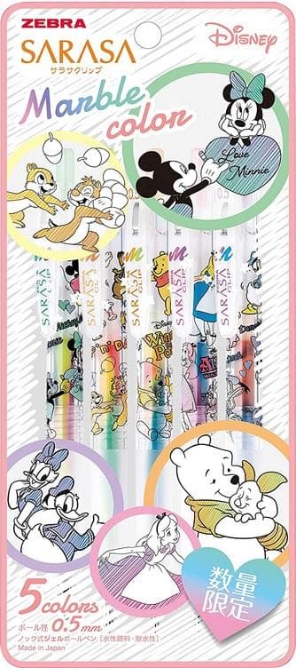 ゼブラ サラサクリップ マーブルカラー 5色セット 10パック ディズニー