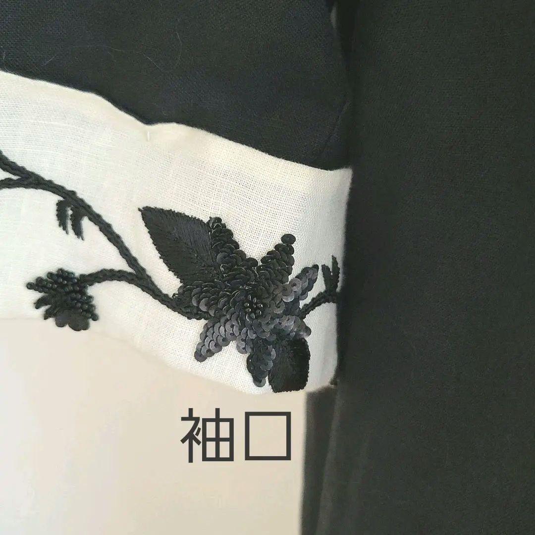 【FENDI 】麻　スパンコール、刺繍ワンピース