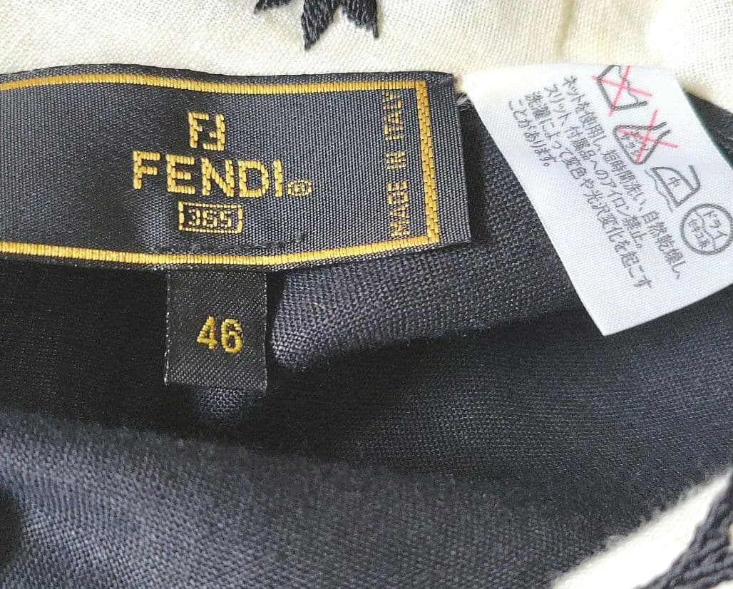 【FENDI 】麻　スパンコール、刺繍ワンピース
