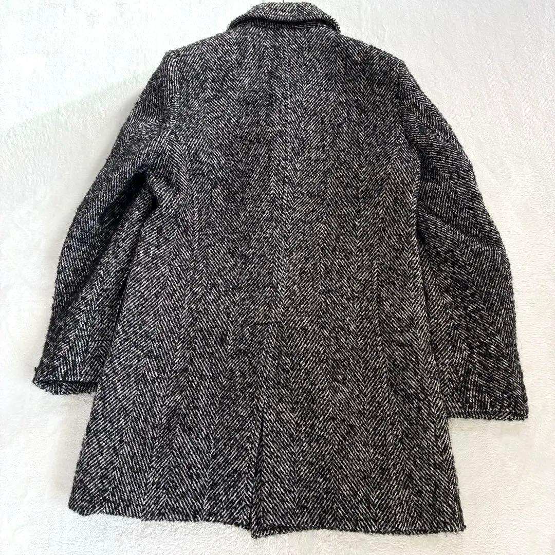 ラウンジリザード バルカラーコート M ヘリンボーン 廃版 ツイード アルパカ