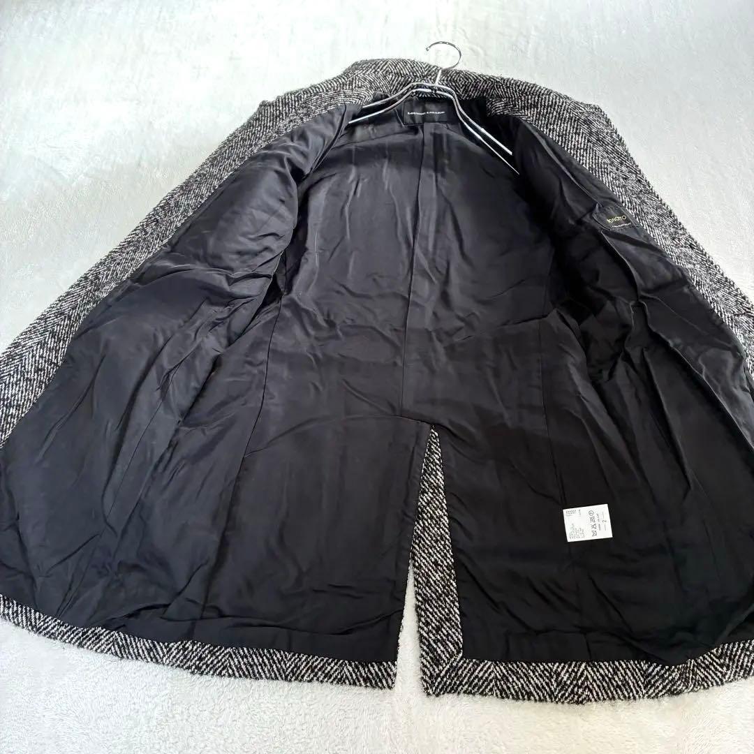 ラウンジリザード バルカラーコート M ヘリンボーン 廃版 ツイード アルパカ