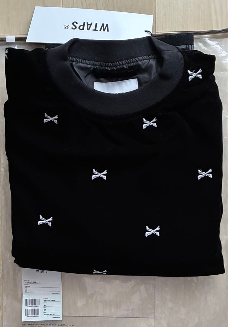 wtaps SMOCK クロスボーン ベルベット スモック ベロア 23aw 黒