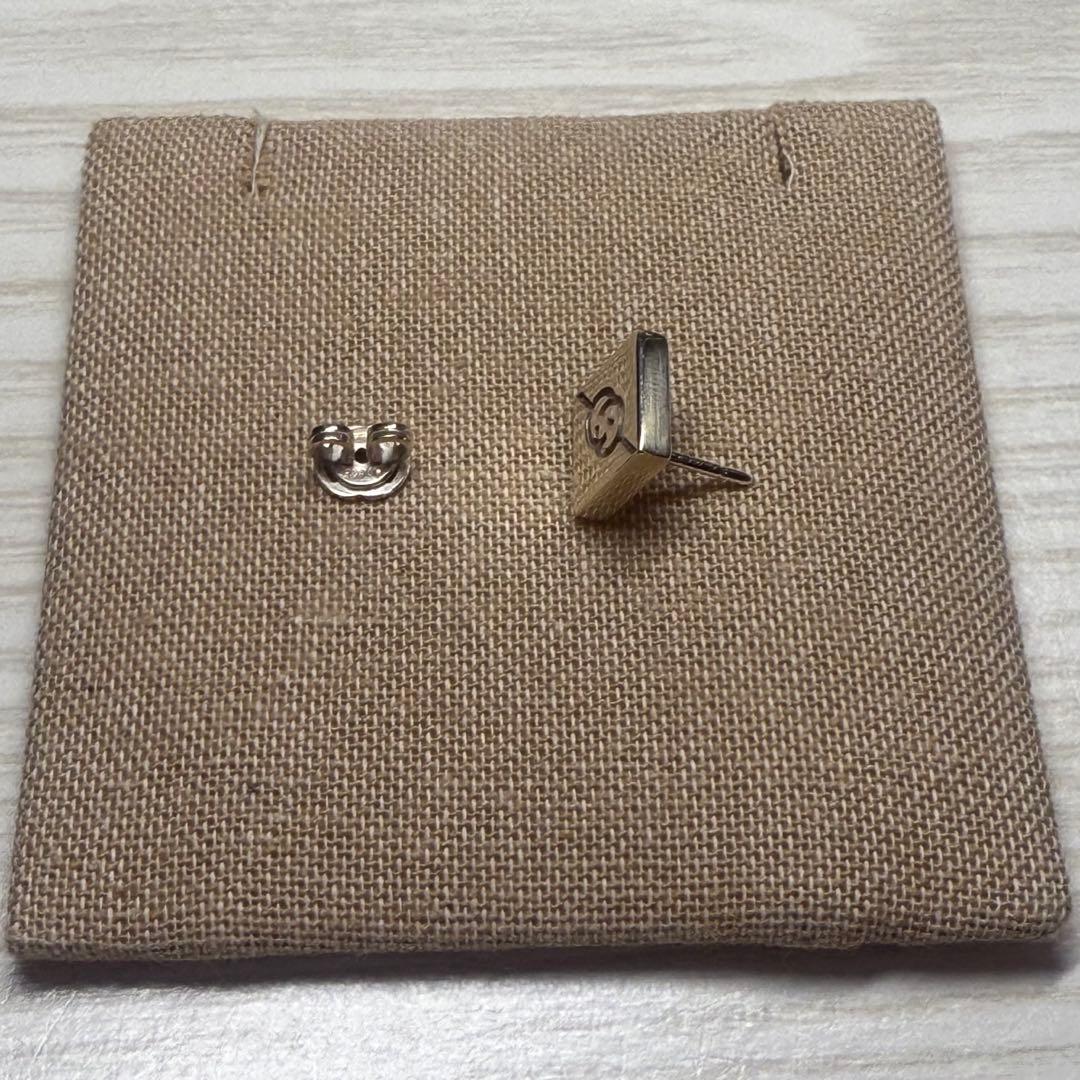 購入レシート⭕️GUCCI ダイアゴナル インターロッキングG ピアス シルバー