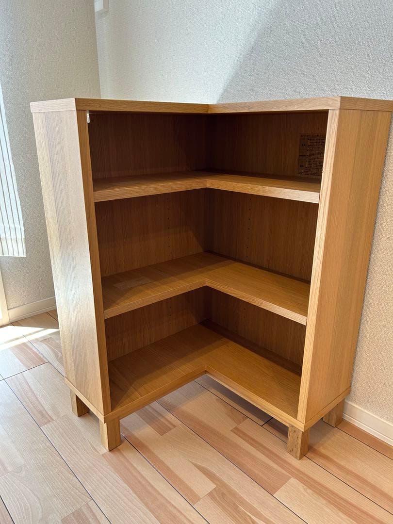 無印良品 オーク材薄型ラック コーナー用奥行22cm - メルカリ
