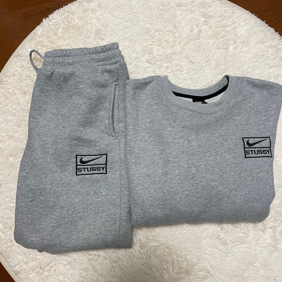 Nike×stussy グレー スウェット セットアップ