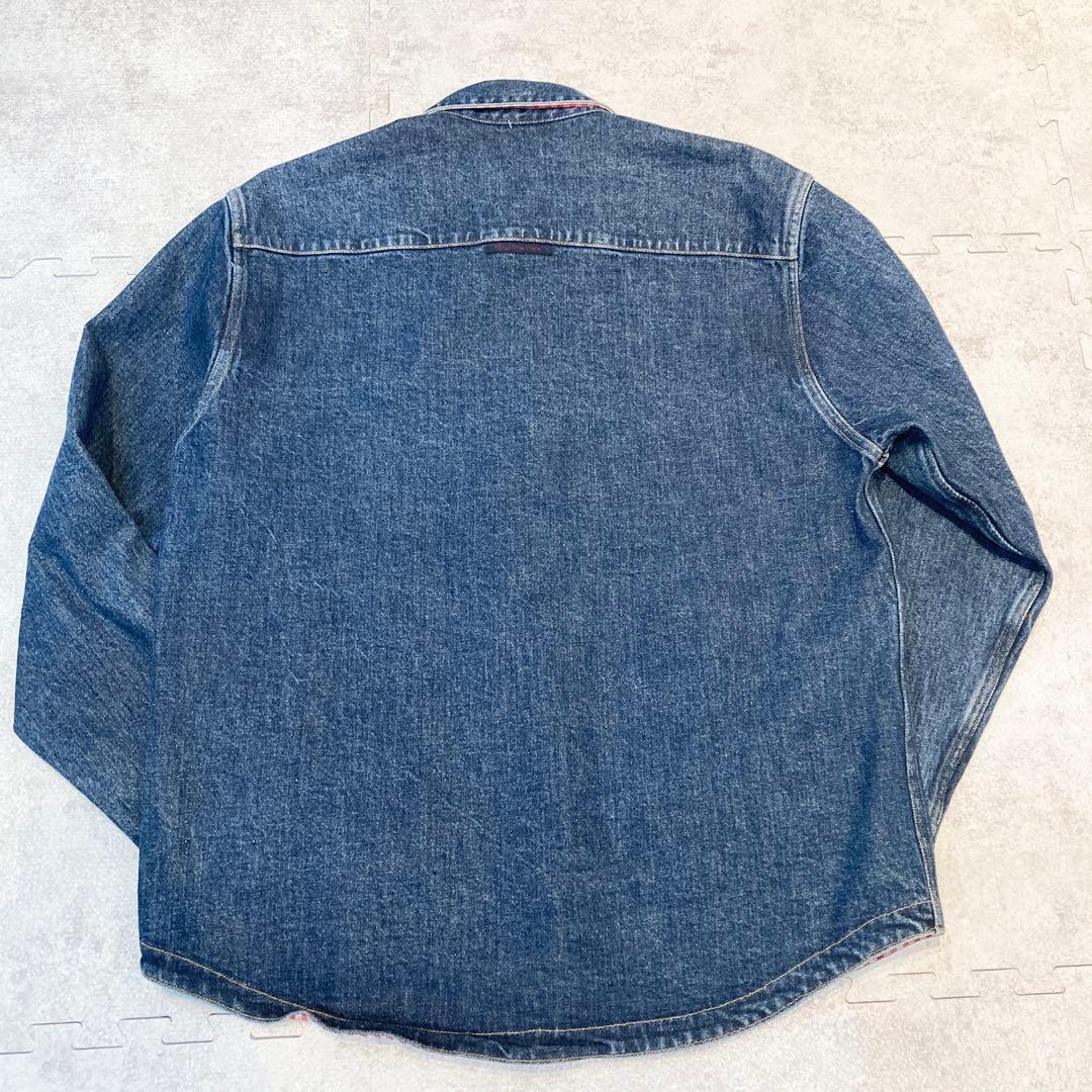 【美品】papas パパス　デニム　ジャケット　チェック