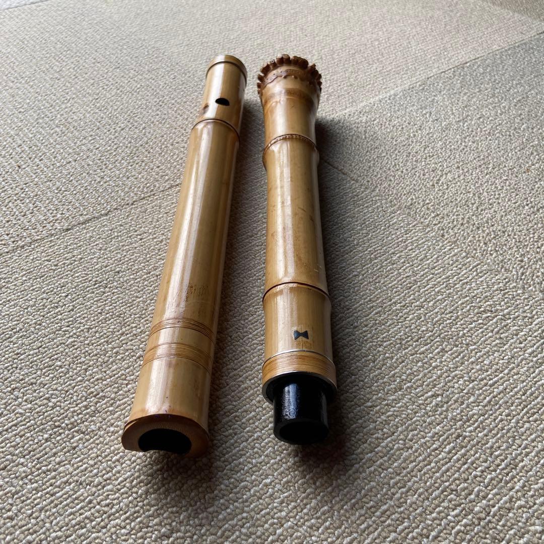 165 尺八　二尺一寸管　昌玄？唄口銀巻き白