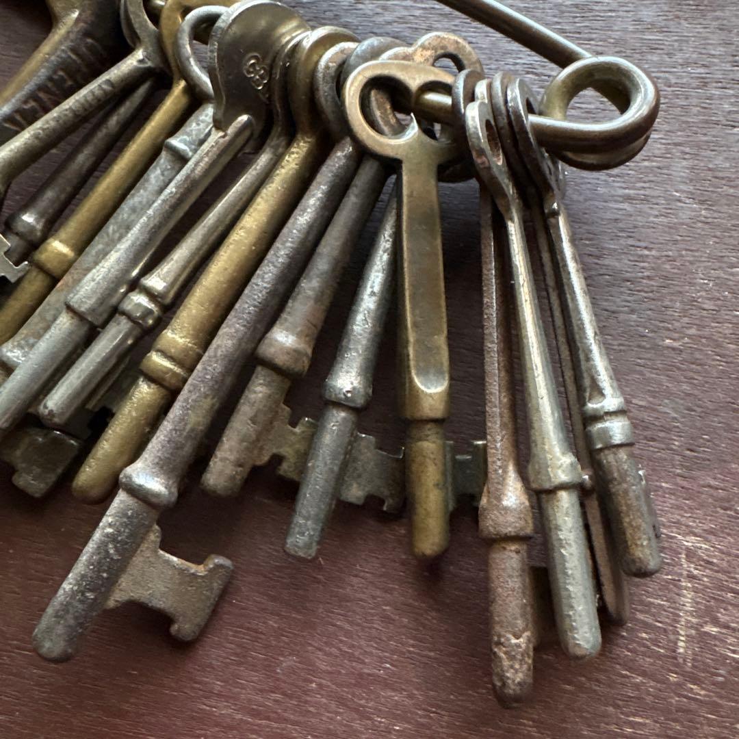 スケルトンキー／ランドリーピン／アンティーク／USA