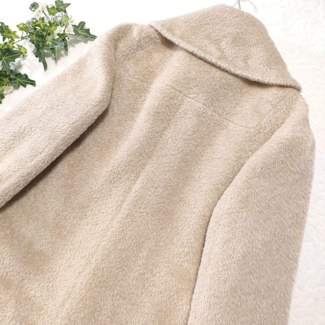 美品✨EPOCA　アルパカ＆ウール　ビッグカラーロングコート　ベージュ　40