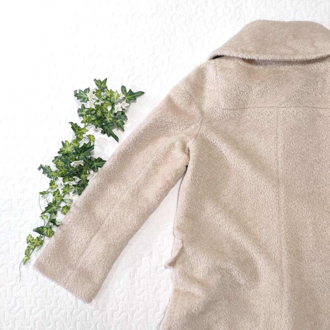 美品✨EPOCA　アルパカ＆ウール　ビッグカラーロングコート　ベージュ　40