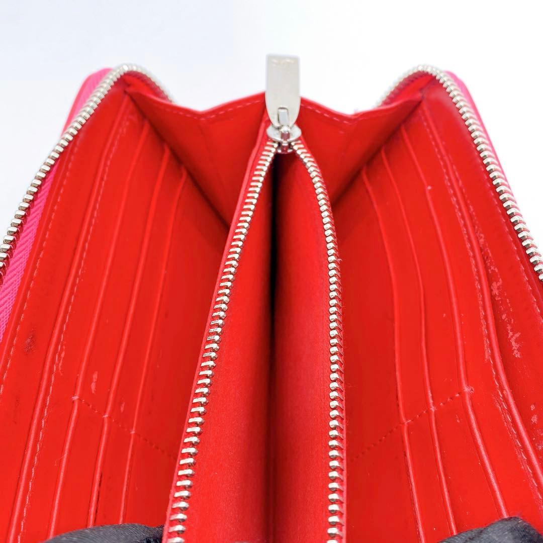 クリスチャンルブタン スパイクスタッズ 長財布 ピンク マルチカラー