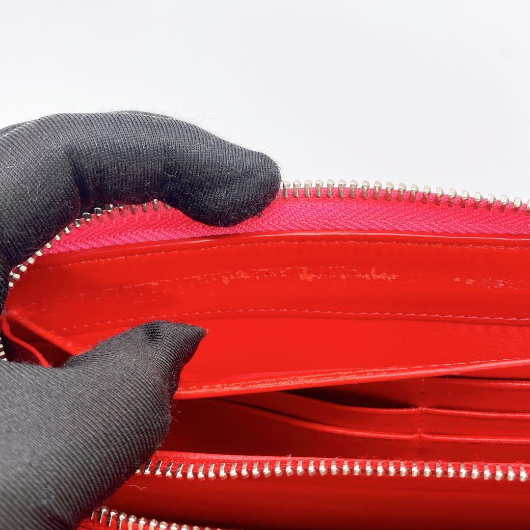 クリスチャンルブタン スパイクスタッズ 長財布 ピンク マルチカラー