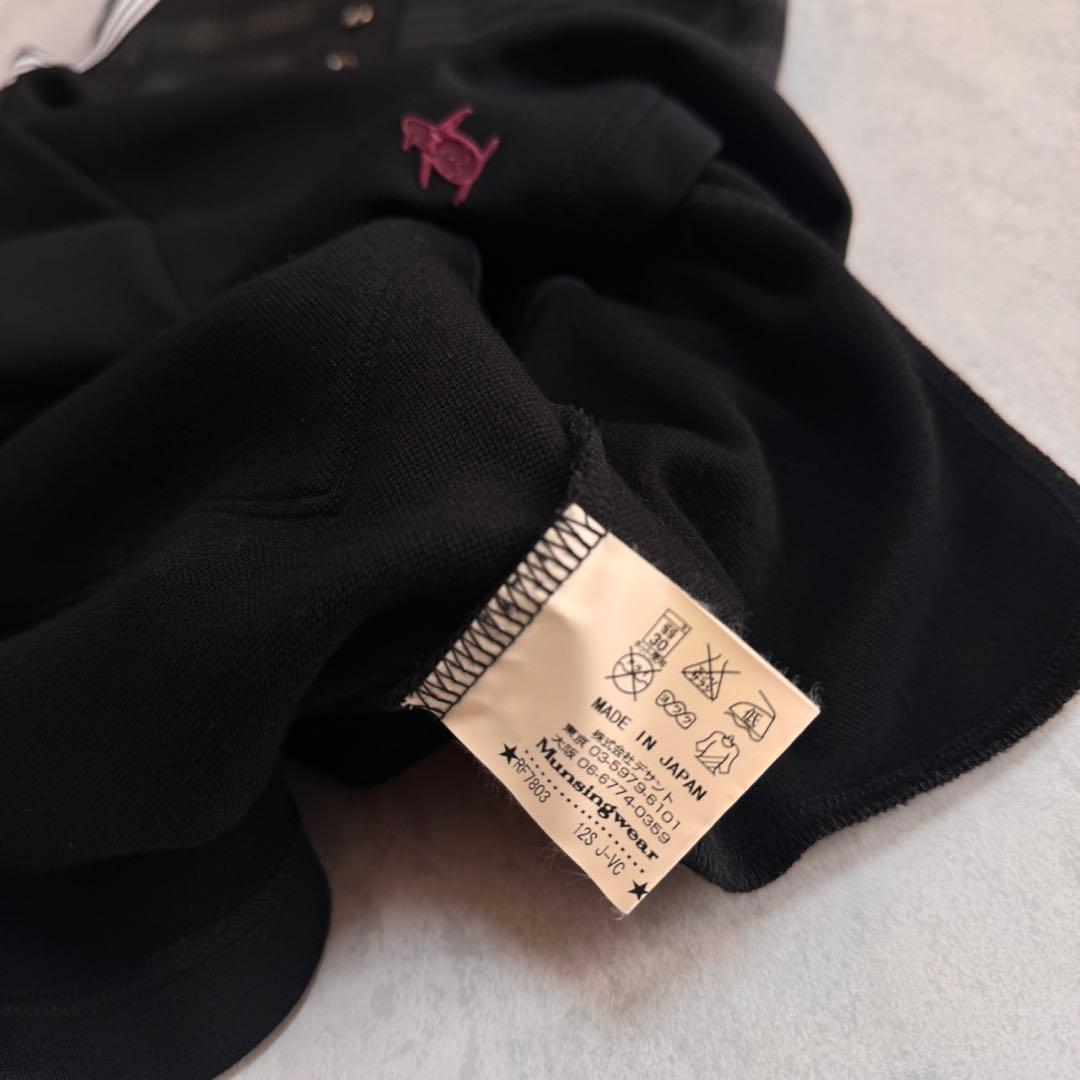 【美品】マンシングウェア ノースリーブ ワンピース ゴルフウェア M ブラック