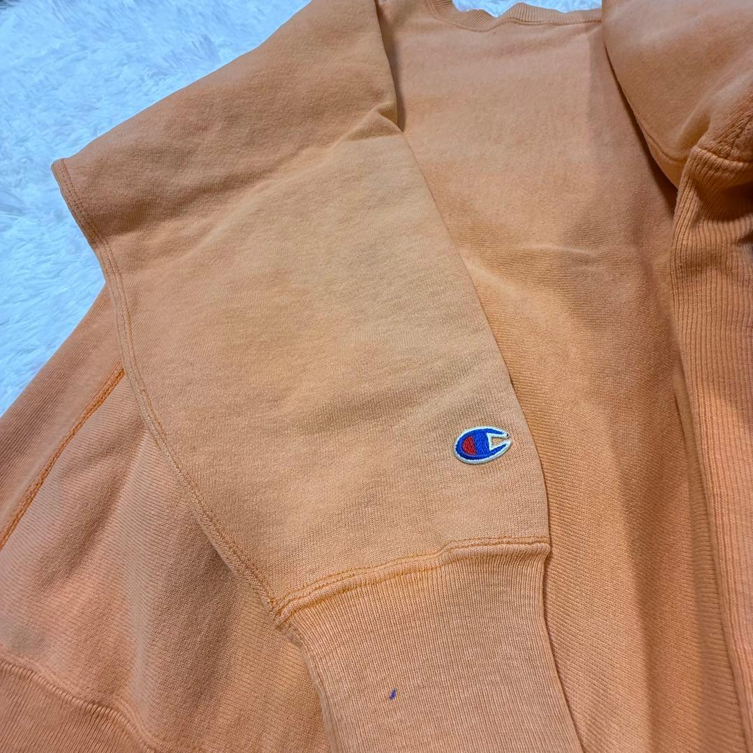 USA製✨90s青目 チャンピオン リバースウィーブ 無地 オレンジ フェード