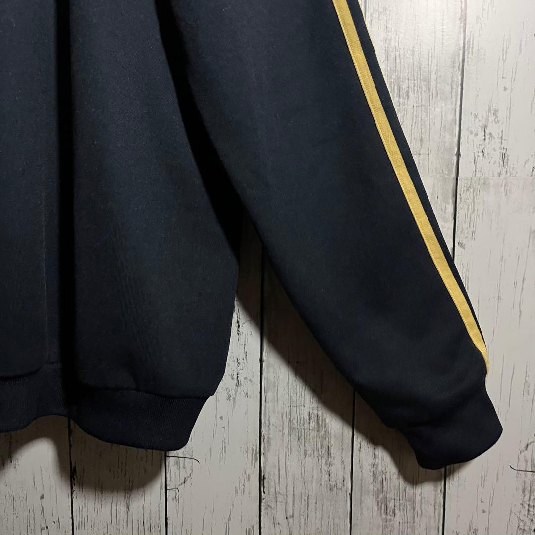 【希少】adidas トラックジャケット　トレフォイルロゴなし黒タグXL紺