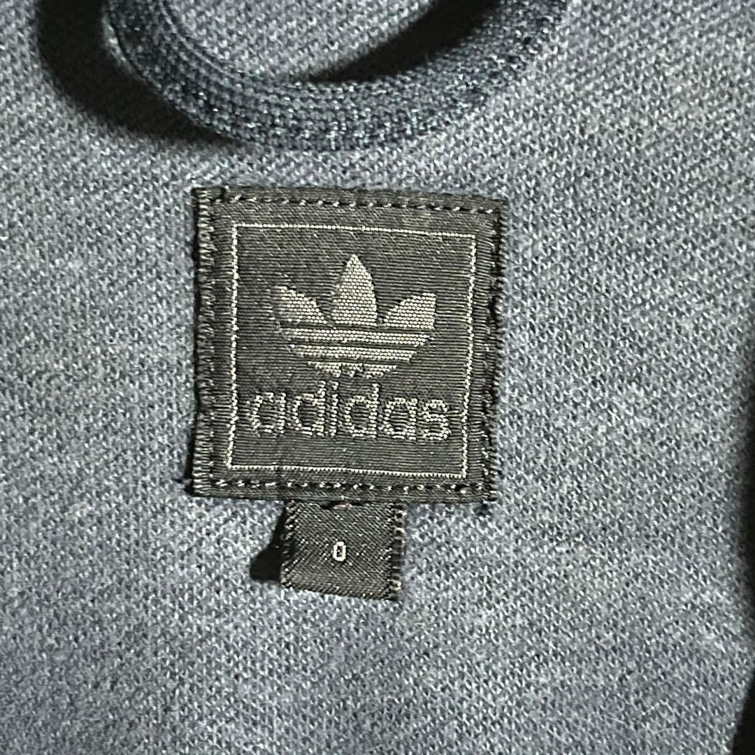 【希少】adidas トラックジャケット　トレフォイルロゴなし黒タグXL紺