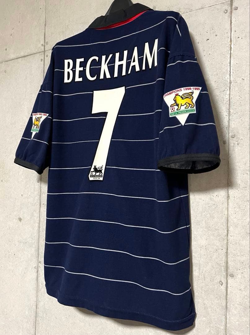 【極美品！】99/00 マンチェスター・U ♯7 ベッカム【Mサイズ】パイル地