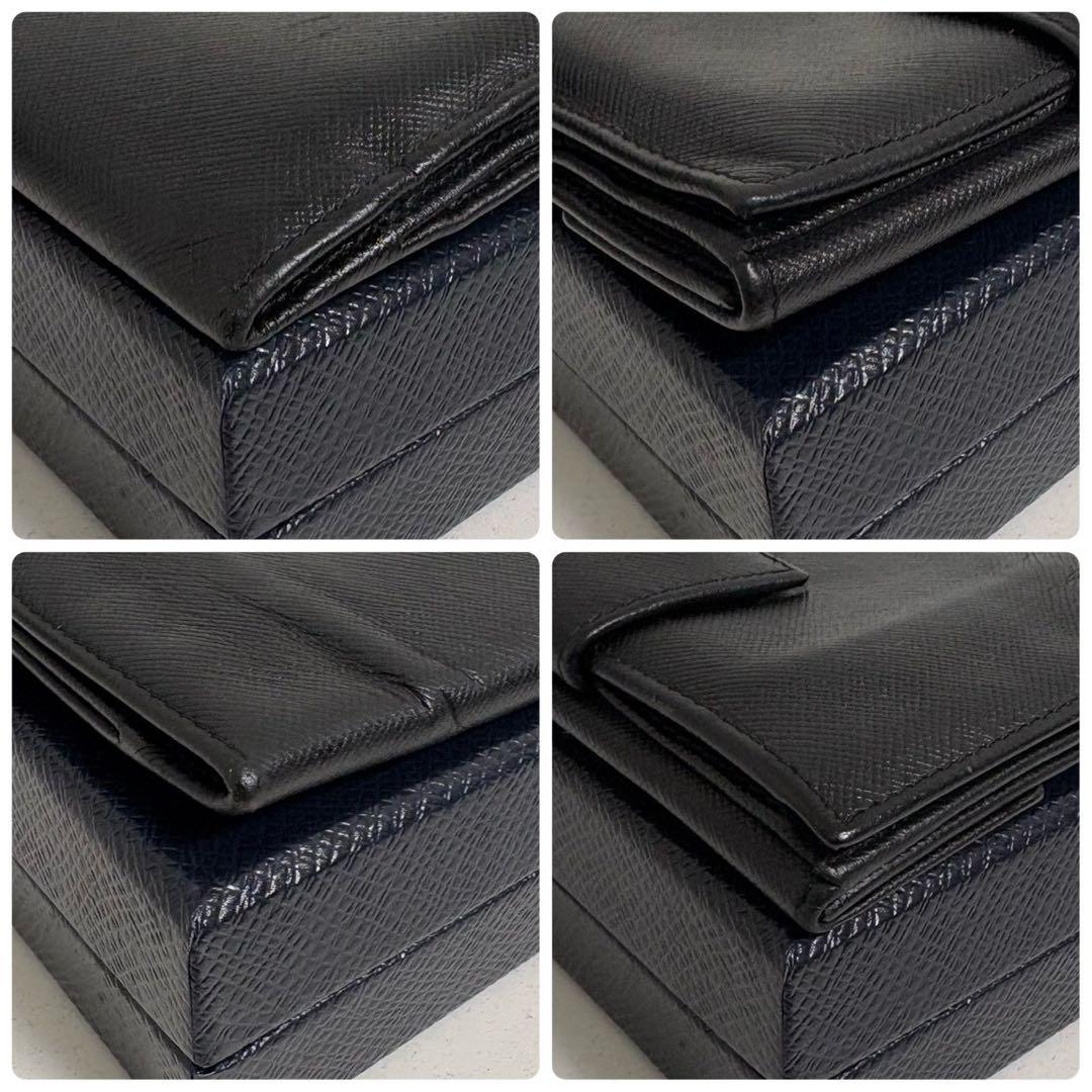 美品✨ PRADA プラダ 三つ折り財布 サフィアーノ ブラック 三角ロゴ