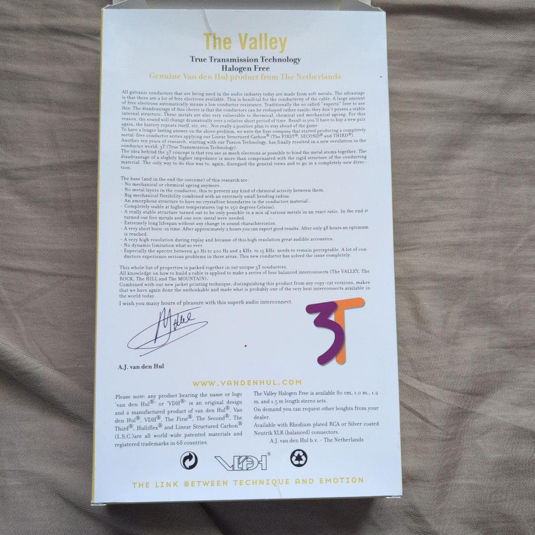 van den Hul The Valley 3T RCAケーブル 0.8m