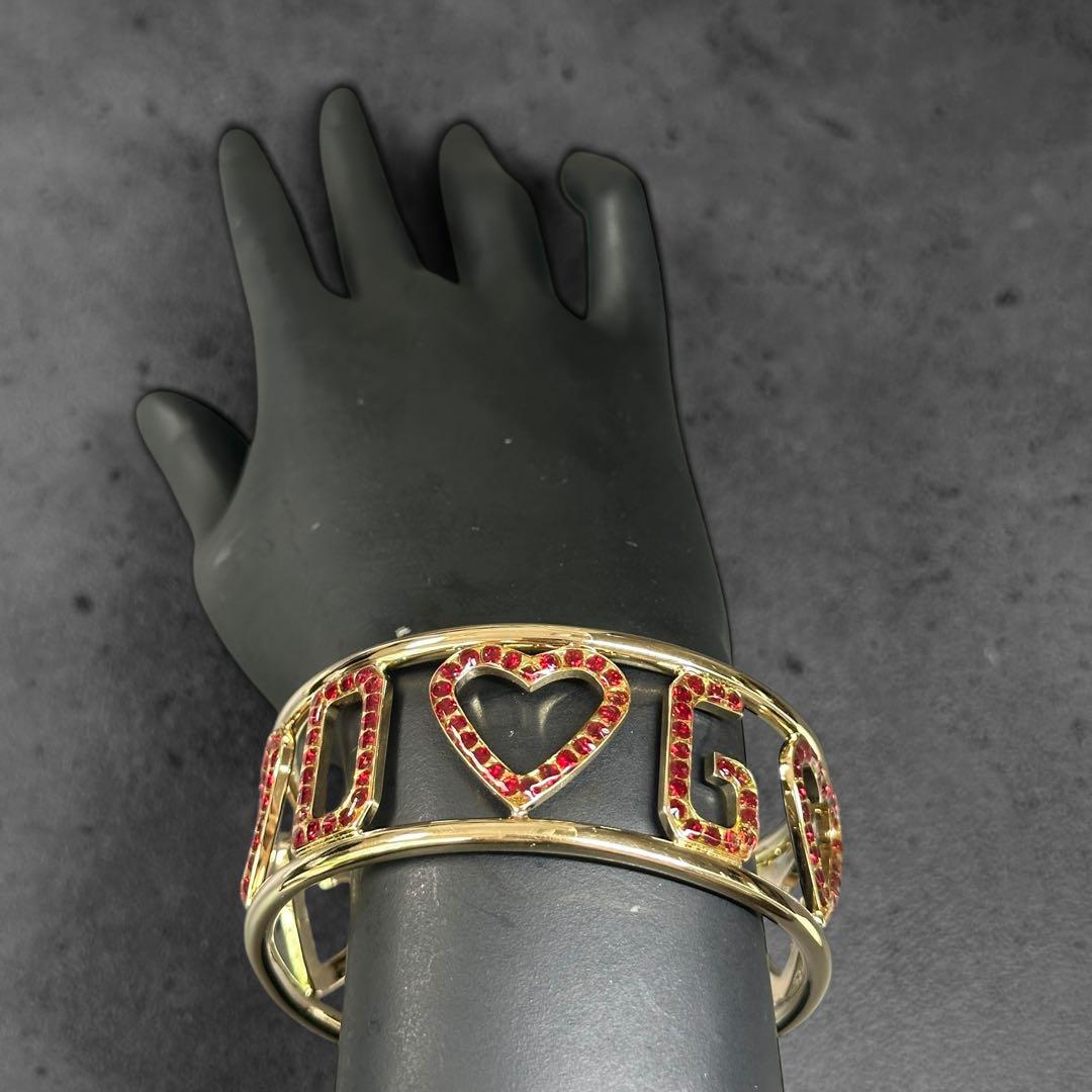 DOLCE&GABBANA Heart Redstone Gold Bangle Gold Bracelets with