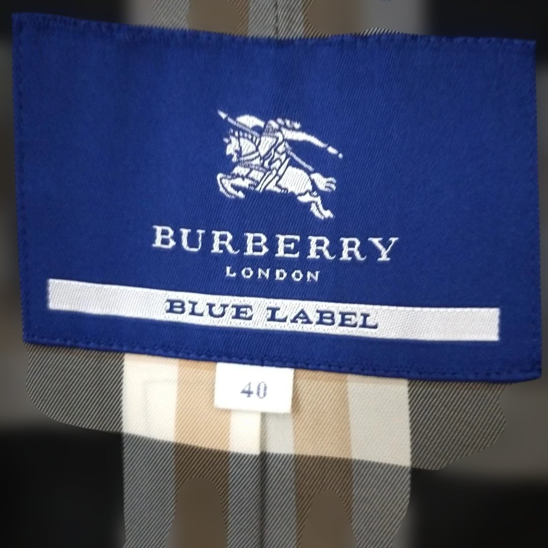 BURBERRY BLUE LABEL ブラックトレンチコートサイズ40 - メルカリ