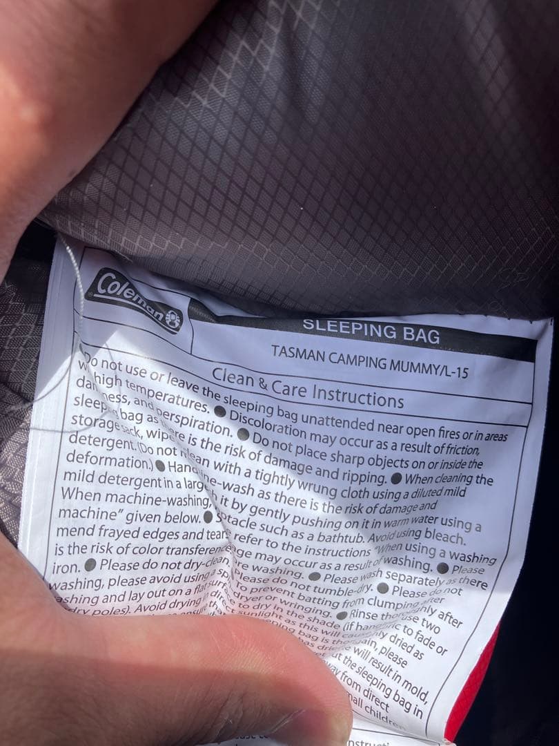 コールマン Coleman シュラフ タスマンキャンピングマミー/L-15 寝袋
