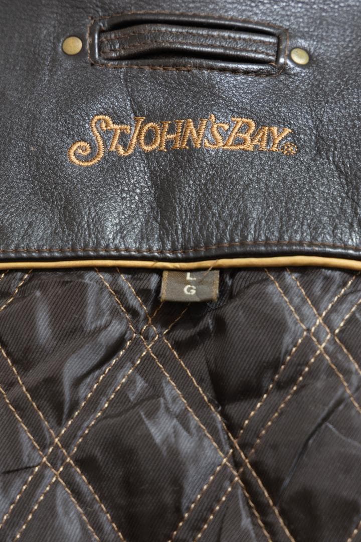 美品 St. John's Bay カーコートレザージャケット 茶芯ヴィンテージ