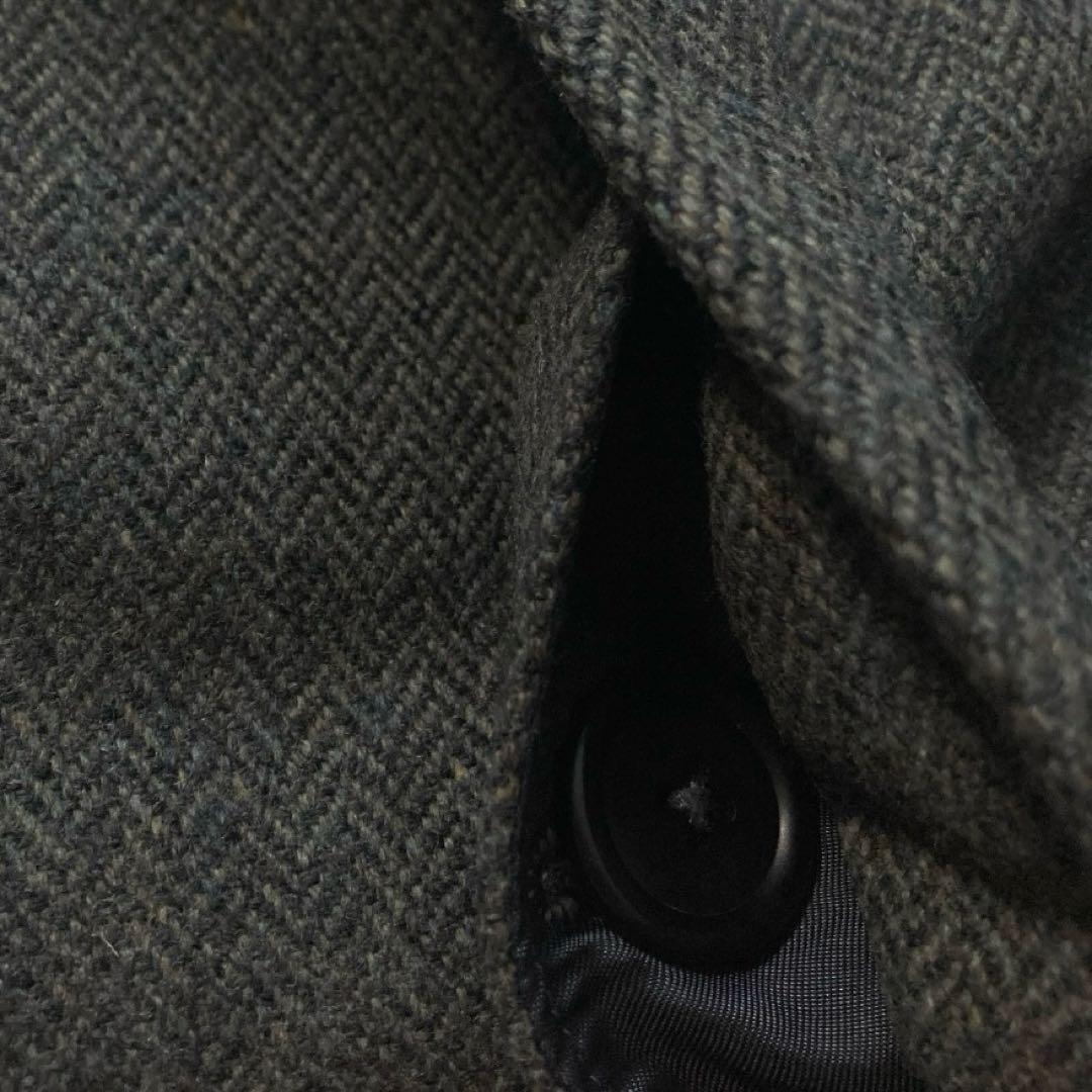 【美品】バーバリーズ ステンカラーコート カシミヤ混 ヘリンボーン グレー