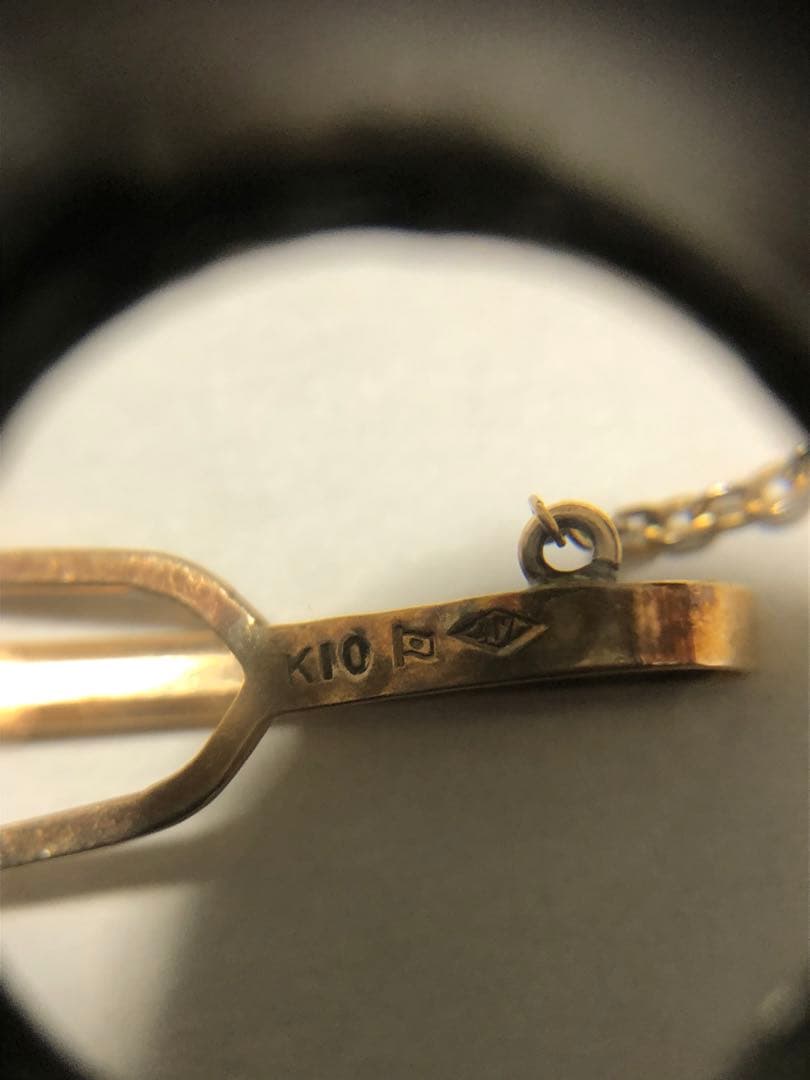 r*i様 K10刻印有り！チェーン付きネクタイピン 1.93g 格安300円スタ