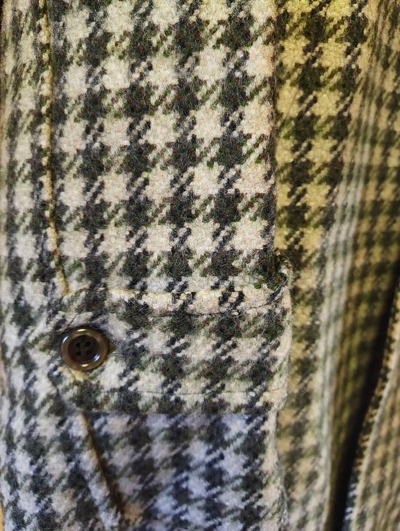 美品 ベル・ジャルディニエール 60-70s オーバーコート チェック 千鳥柄