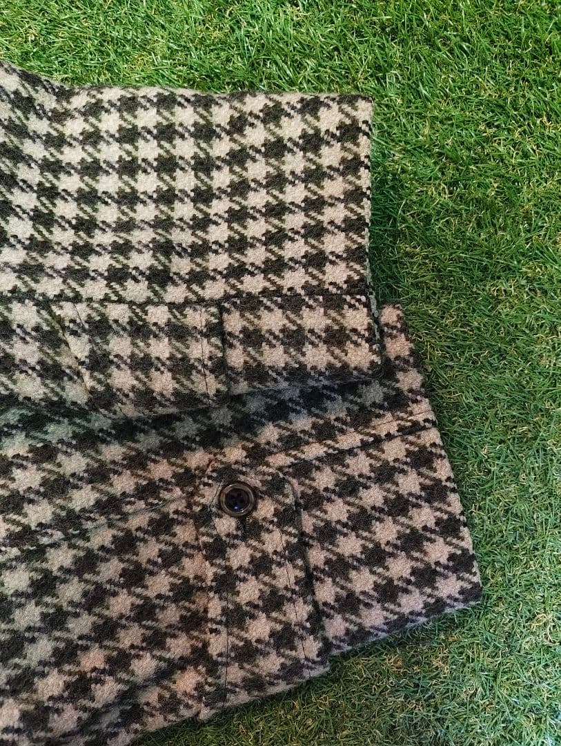 美品 ベル・ジャルディニエール 60-70s オーバーコート チェック 千鳥柄