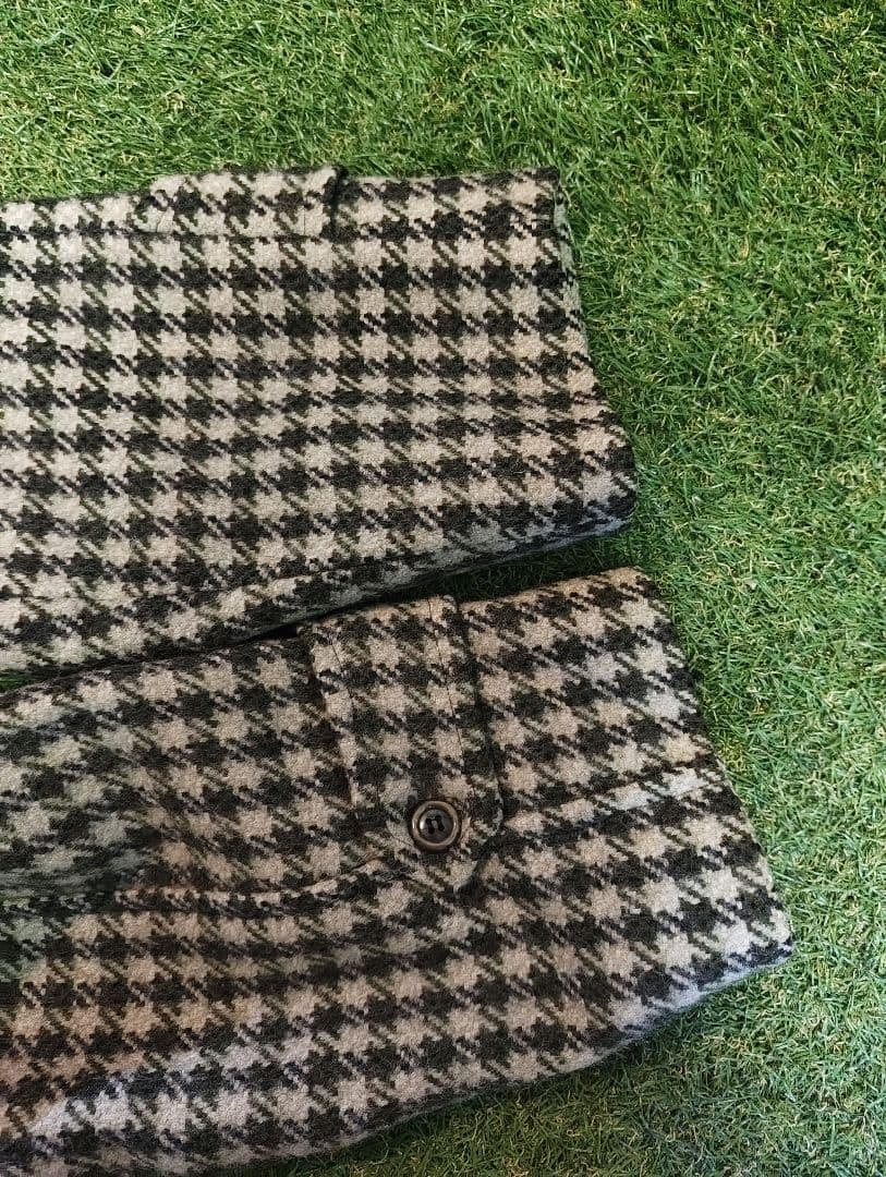 美品 ベル・ジャルディニエール 60-70s オーバーコート チェック 千鳥柄