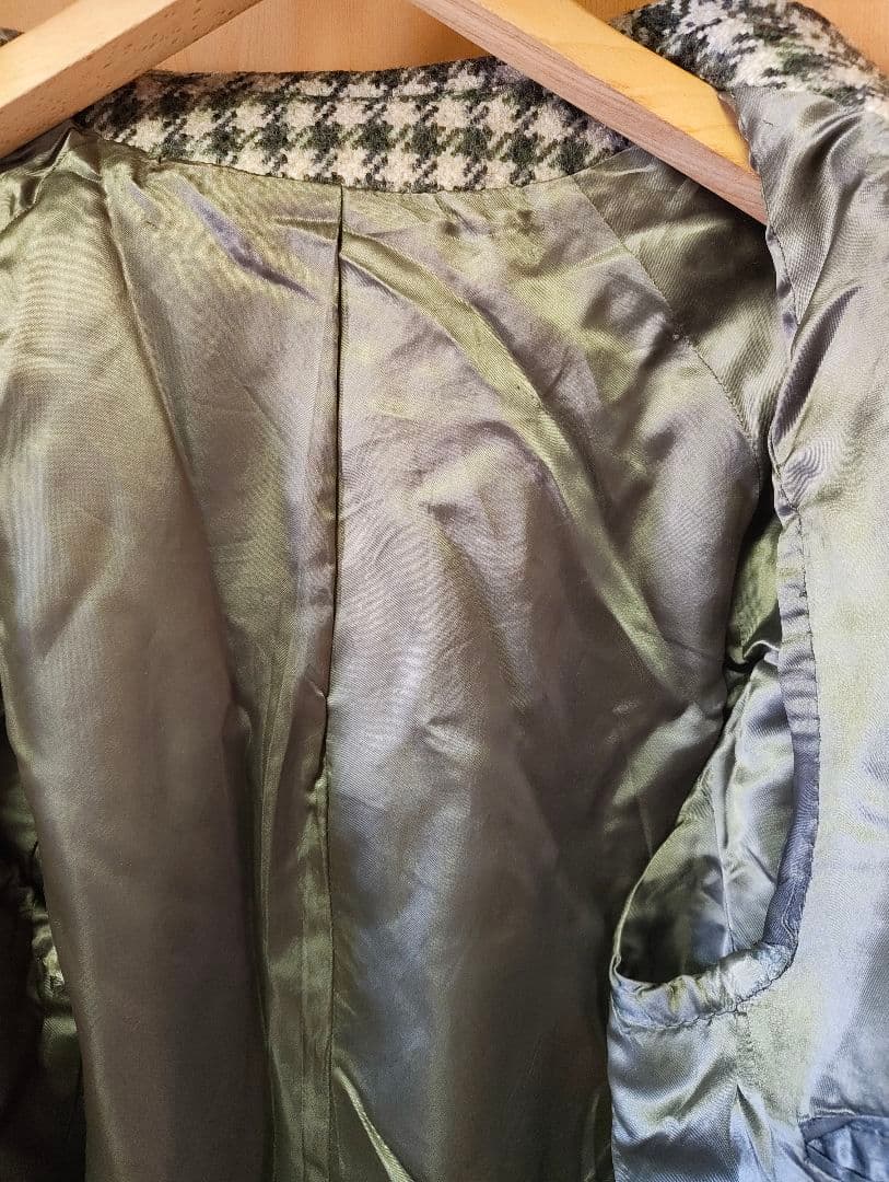 美品 ベル・ジャルディニエール 60-70s オーバーコート チェック 千鳥柄