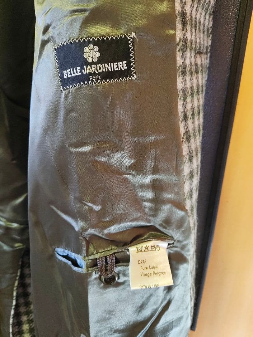 美品 ベル・ジャルディニエール 60-70s オーバーコート チェック 千鳥柄