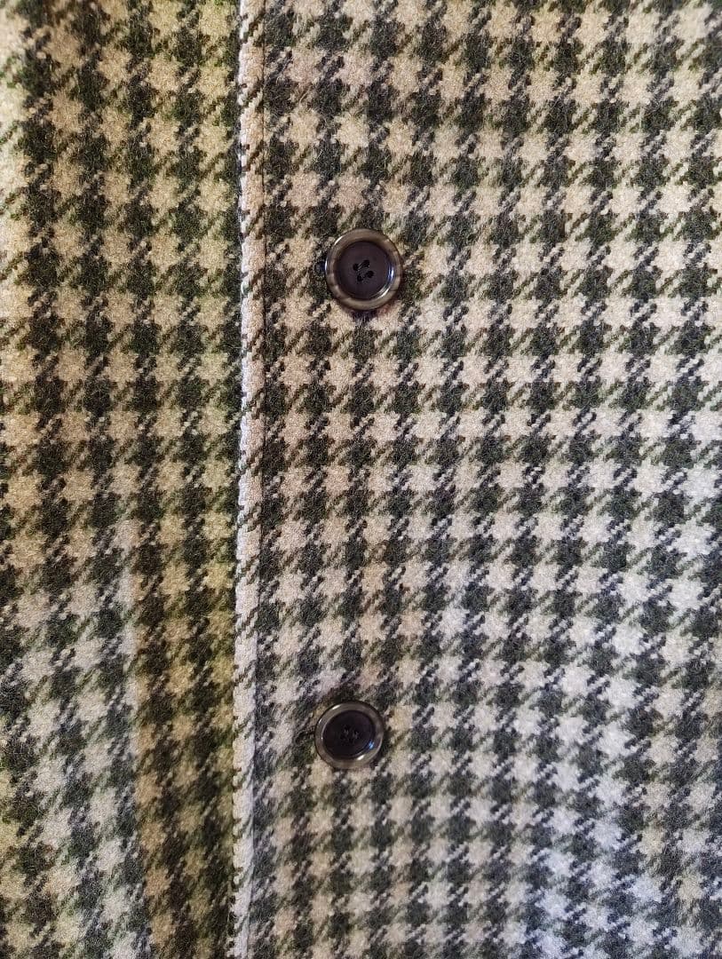 美品 ベル・ジャルディニエール 60-70s オーバーコート チェック 千鳥柄