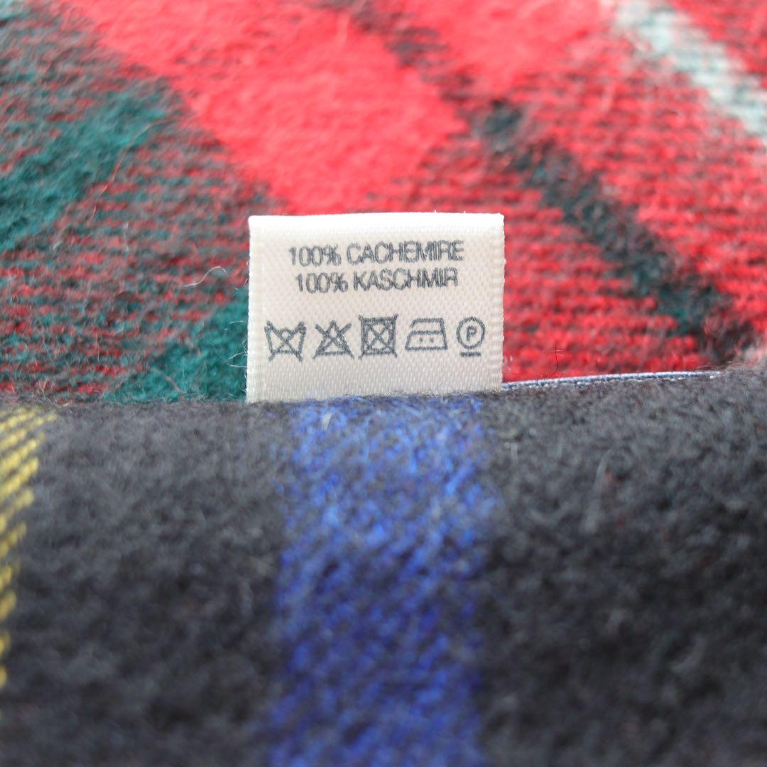 5385【極美品】ジョンストンズ　大判ストール カシミヤ100％　チェック