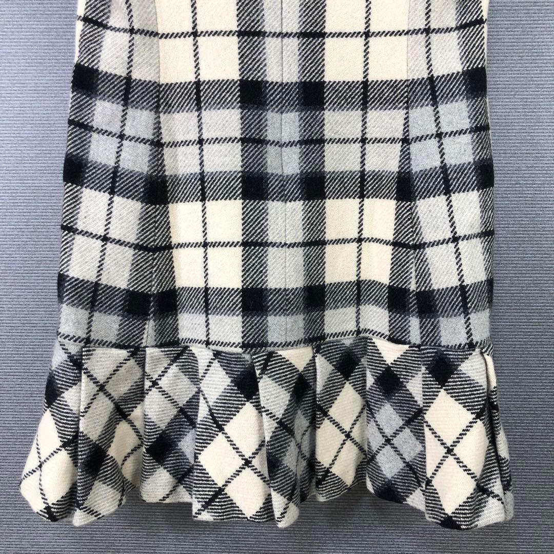 BURBERRY チェック ウール ジャンパースカート 38 ベージュ