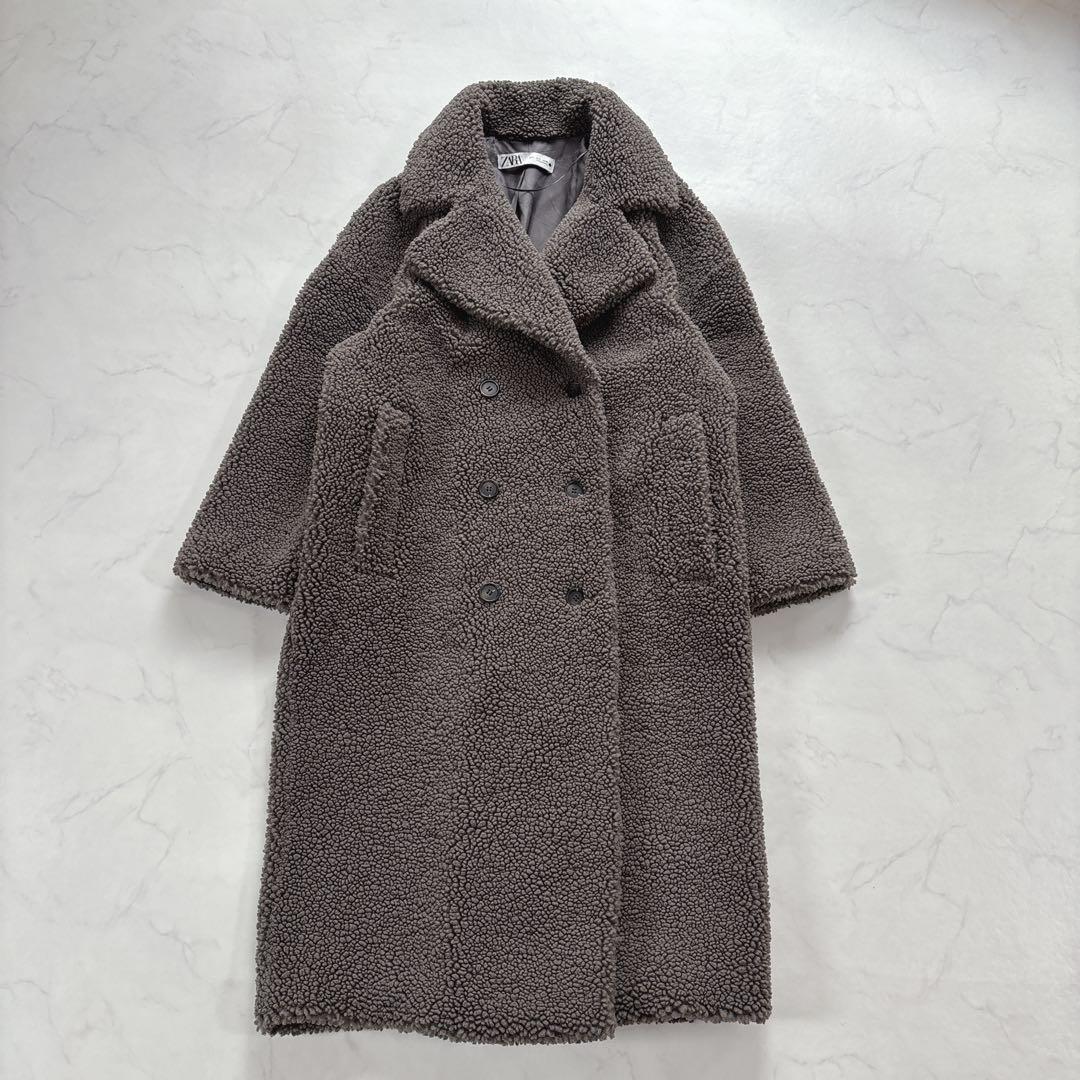 極美品✨️♡ZARA テディベアコート ボア ロングコート ダブルブレスト