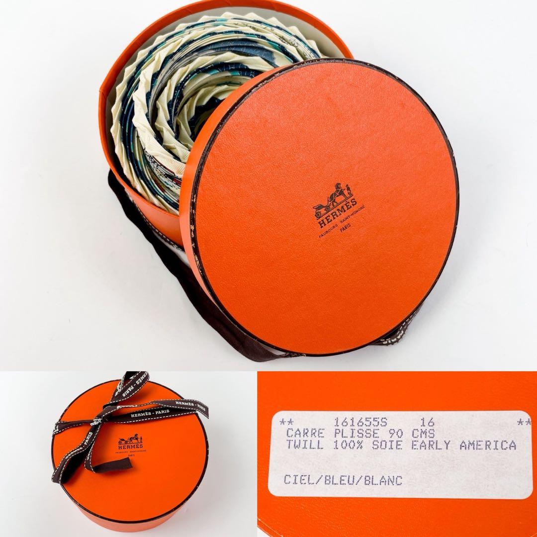 鑑定済・極美品・希少 エルメス スカーフ プリーツカレ90 モンサンミッシェル