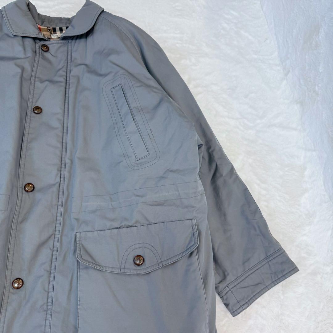 美品✨バーバリーズ　ステンカラーコート　ノバチェック　ライナー付き　グレー M