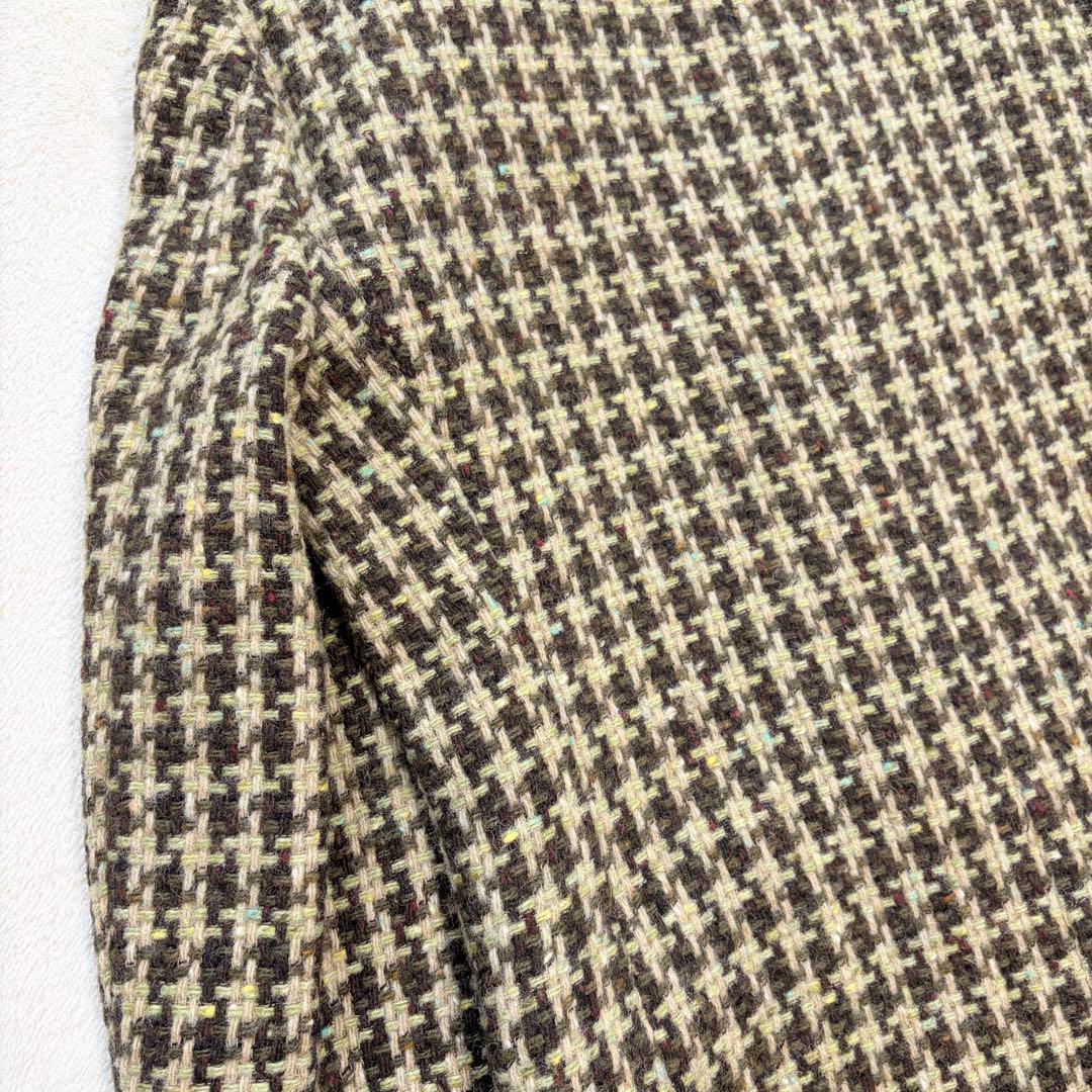 ❁ MOSCHINO ツイードロングコート フリンジ イタリア性 ノーカラー