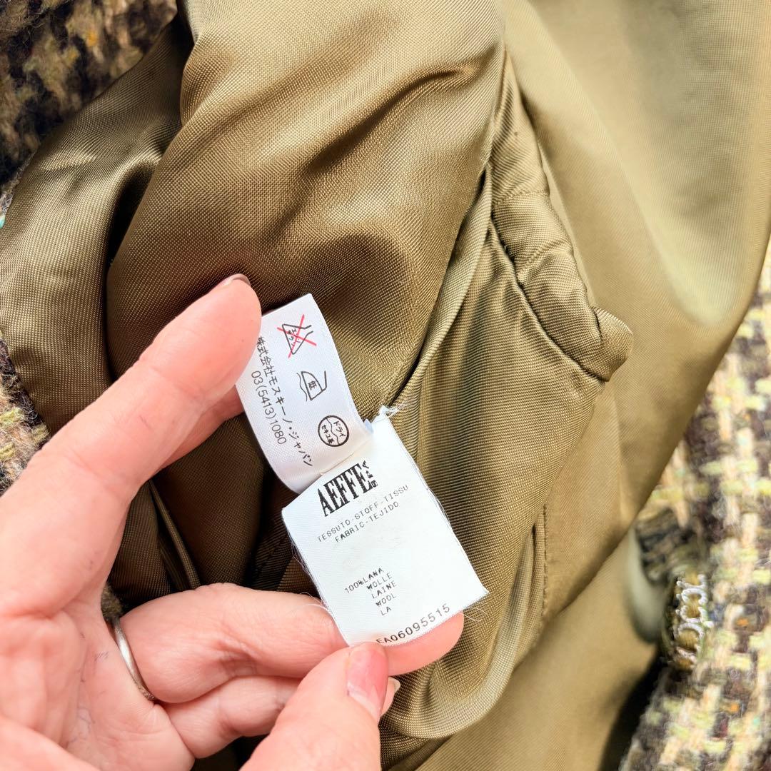 ❁ MOSCHINO ツイードロングコート フリンジ イタリア性 ノーカラー