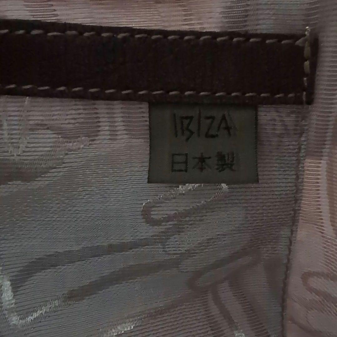 IBIZAイビザ　ナイロン×レザー手提げバッグ　薔薇モチーフ