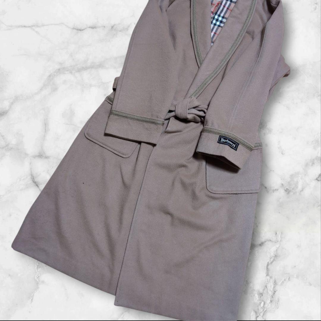 希少✨バーバリーズ ガウンコート ヴィンテージ カシミヤ混　ノバチェック　L