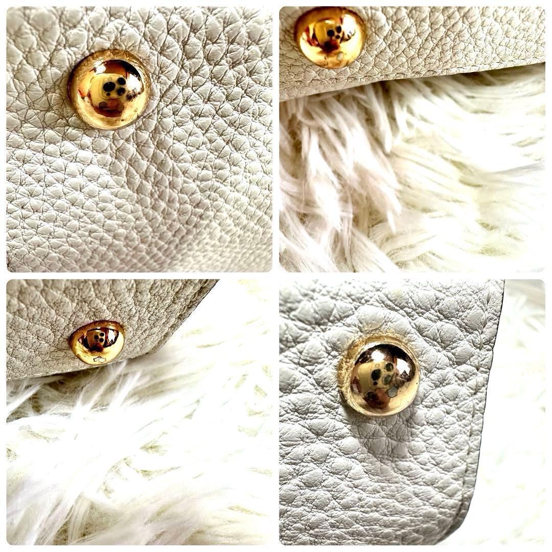 極美品 アイボリー ペレボルサ 3WAY ハンドバッグ バッグ リュック トート