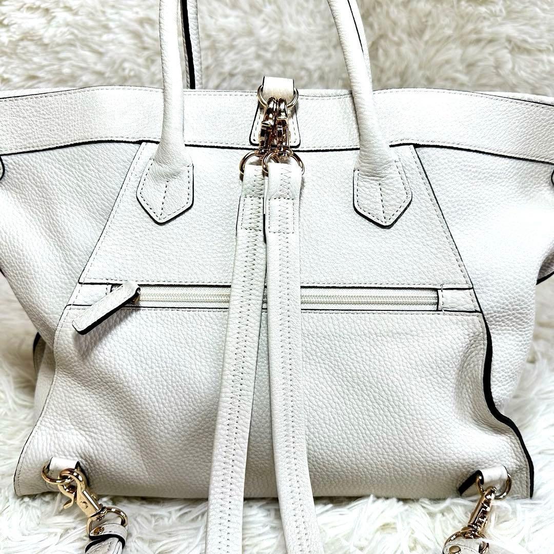 極美品 アイボリー ペレボルサ 3WAY ハンドバッグ バッグ リュック トート