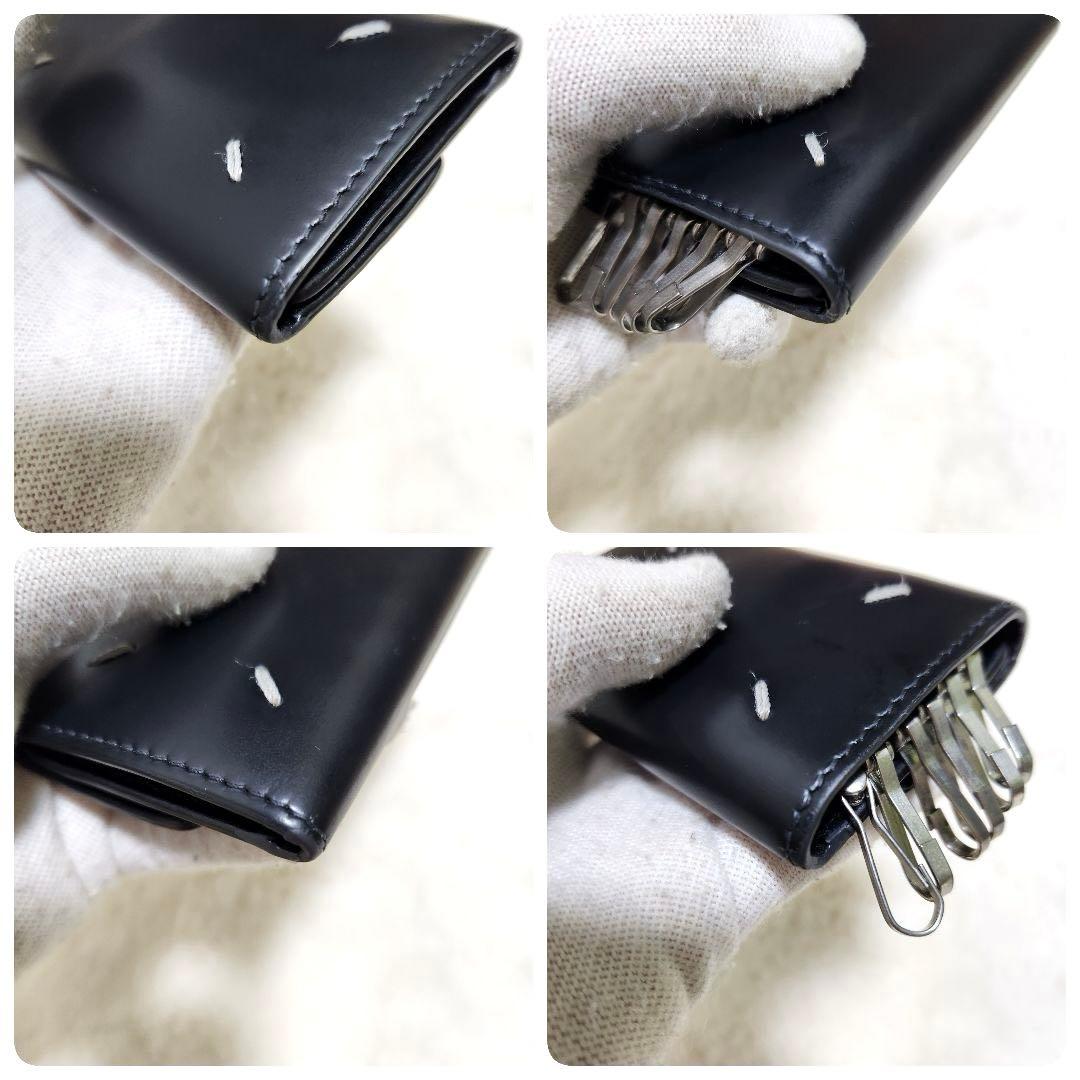 ✨美品　付属品完備✨マルジェラ　キーケース　ステッチ　6連　ブラック　黒